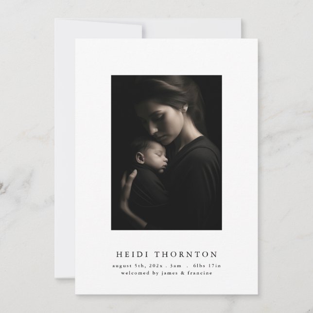 SIMPLE | baby border photo baby birth Announcement (Front)