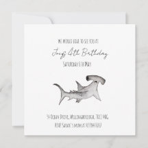Simple Baby Boy Ocean Birthday hammerhead Shark