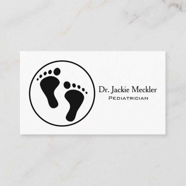 Simple Baby Feet Paediatrics Business Card (Front)