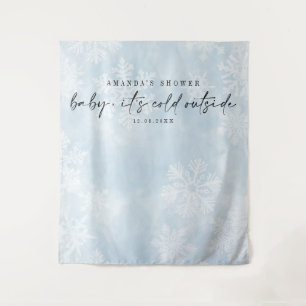Simple Baby It's Cold Outside Winter Backdrop Tapestry