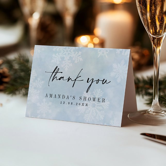 Simple Baby It's Cold Outside Winter Shower Folded Thank You Card (Creator Uploaded)