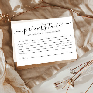 Simple Baby Shower Advice for the Parents Card