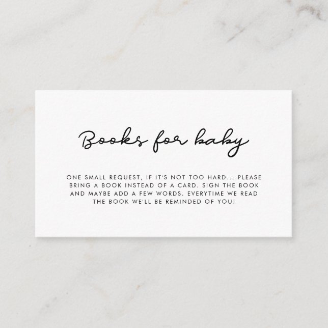 Simple Baby shower Books for Baby request card (Front)