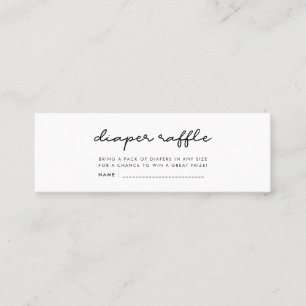 Simple Baby shower diaper raffle ticket