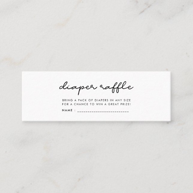 Simple Baby shower diaper raffle ticket (Front)