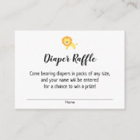 Simple Baby Shower Diaper Raffle Tickets w/ Lion