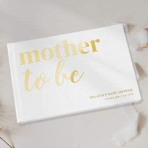 Simple Baby Shower Gold Foil Guest Book