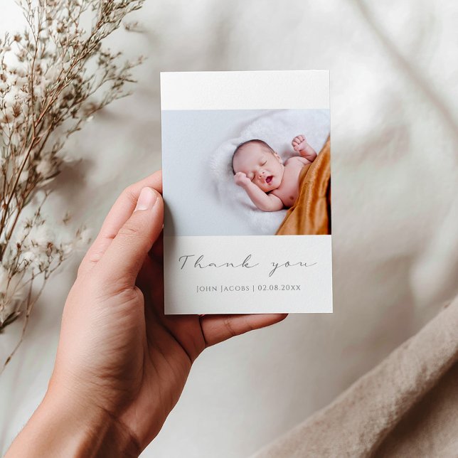 Simple baby shower photo thank you card (Adorable photo baby shower thank you card, with your photo and personal message.)