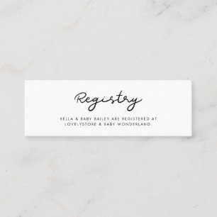 Simple Baby shower registry card