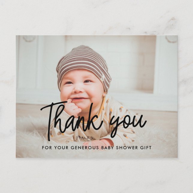 Simple Baby shower thank you photo Postcard (Front)