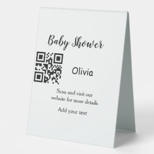 Simple baby shower website barcode QR add name det