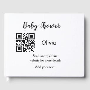 Simple baby shower website barcode QR add name det Guest Book