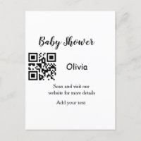 Simple baby shower website barcode QR add name det