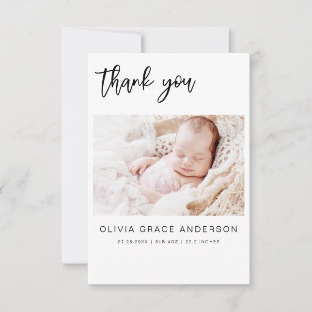 Simple Baby Thank You Photo Collage Modern Invitat Invitation (Front)