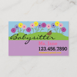 Simple BabySitter Nanny Business Card