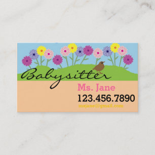 Simple BabySitter Nanny Business Card