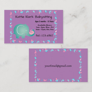 Simple Babysitting Business Cards