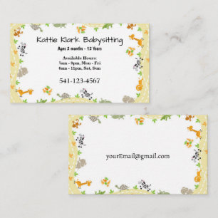 Simple Babysitting Business Cards