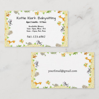 Simple Babysitting Business Cards