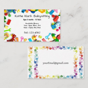 Simple Babysitting Business Cards