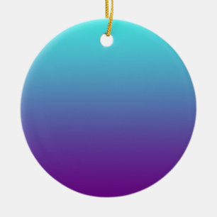 Simple Background Gradient Turquoise Blue Purple Ceramic Tree Decoration