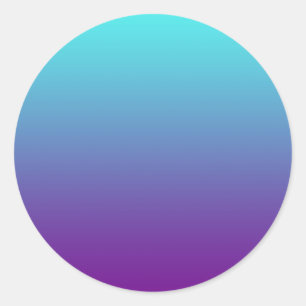 Simple Background Gradient Turquoise Blue Purple Classic Round Sticker