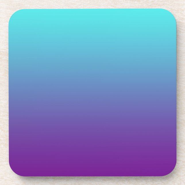 Simple Background Gradient Turquoise Blue Purple Coaster (Front)
