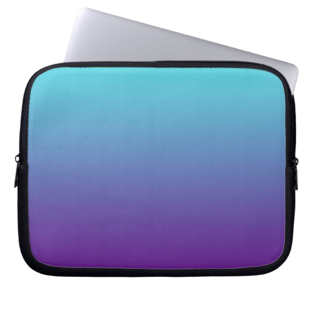 Simple Background Gradient Turquoise Blue Purple Laptop Sleeve (Front)