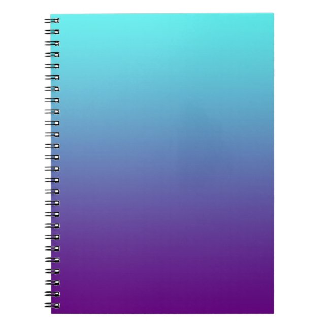 Simple Background Gradient Turquoise Blue Purple Notebook (Front)