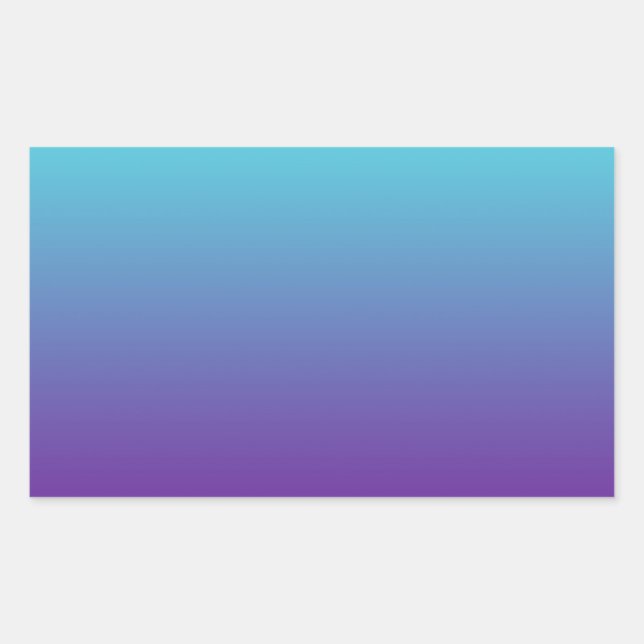 Simple Background Gradient Turquoise Blue Purple Rectangular Sticker (Front)