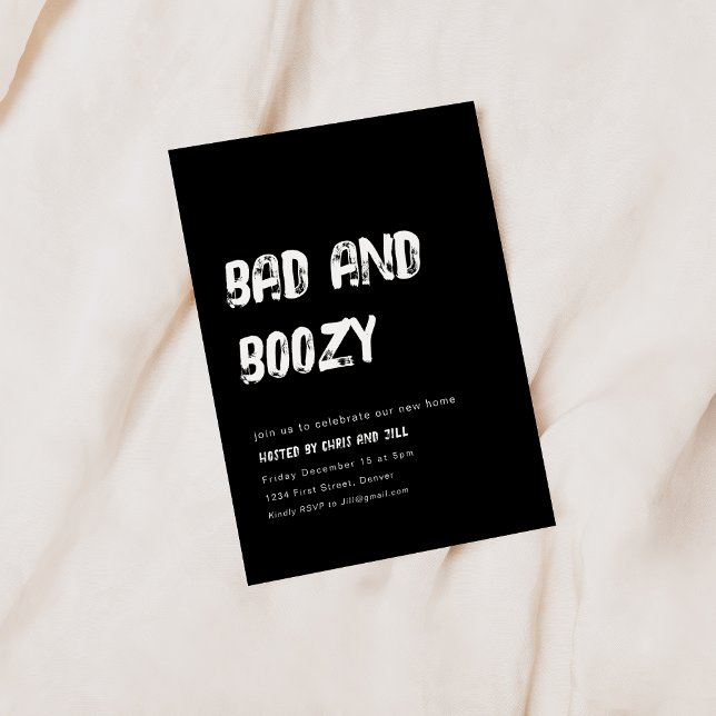 Simple Bad and Boozy Party Invitation (Creator Uploaded)