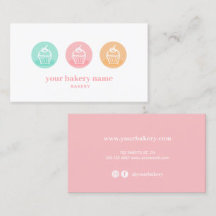 Simple Bakery Cupcake Business Card