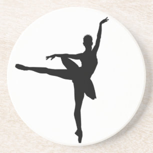 Simple Ballet Black White Ballerina Coaster