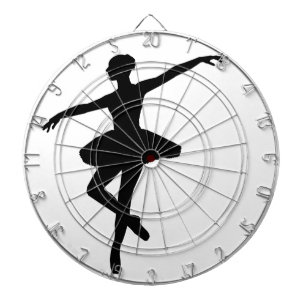 Simple Ballet Black White Ballerina Dartboard
