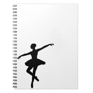 Simple Ballet Black White Ballerina Notebook