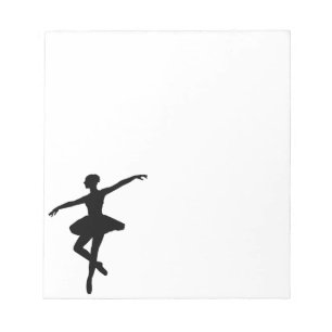 Simple Ballet Black White Ballerina Notepad