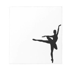 Simple Ballet Black White Ballerina Notepad