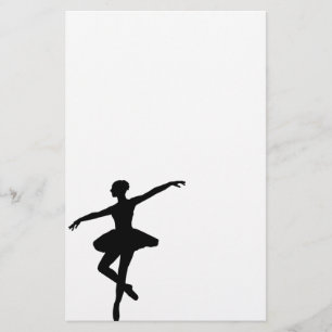 Simple Ballet Black White Ballerina Stationery