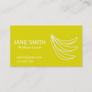 Simple banana yellow wellness coach business card
