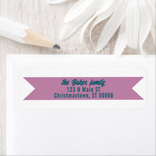 Simple Banner Mauve & Hunter Green Return Address