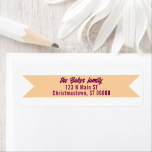 Simple Banner Peach & Plum Christmas Card