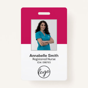 Simple Bar Code Photo Employee ID Badge