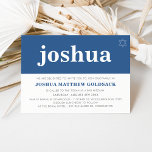 SIMPLE BAR MITZVAH cool modern jewish star navy Invitation<br><div class="desc">A trendy, simple design for your child's BAR MITZVAH INVITATIONS. Wow your friends and family with this little number ;DSetup as a template it is simple for you to add your own details, add your photo or hit the customise button and you can add or change text, fonts, sizes etc...</div>