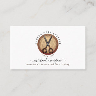 Simple Barber Hair Stylist Scissors Business Card
