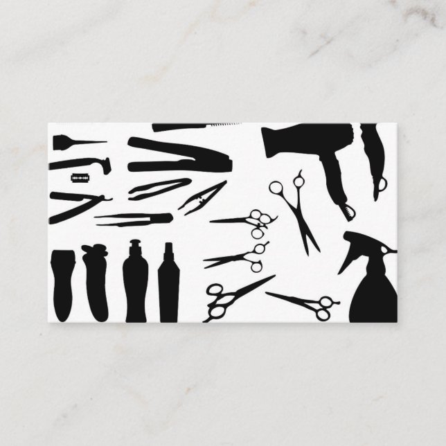 Simple Barber's Shop Hairdresser  Business Card (Front)