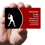 Simple Baseball Business Cards<br><div class="desc">Simple baseball business cards with image of a batter in action pose and text layout you can customise now! The baseball player with a bat in his hand makes this a great baseball business card for a baseball league,  baseball team,  or baseball coach or association.</div>