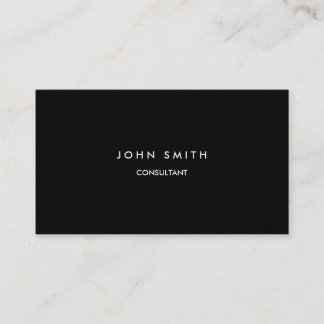 Simple Basic Black, Two-Sided Business Card