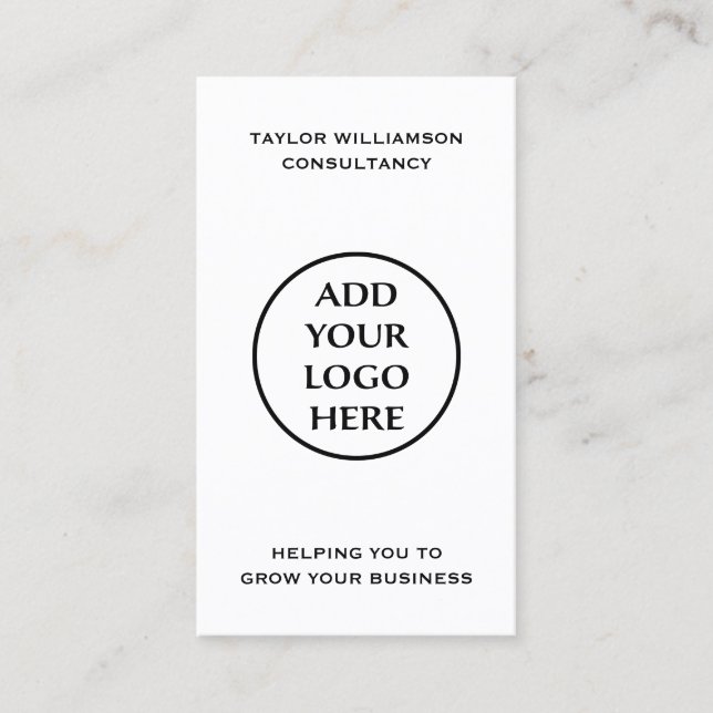 Simple Basic Corporate Business Logo Social Media Business Card (Front)