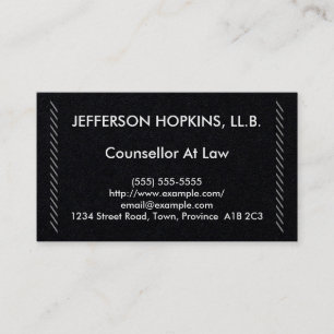 Simple & Basic Counsellor At Law Business Card