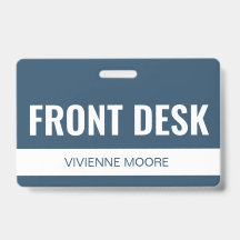 Simple Basic Custom Hotel Front Desk Employee ID